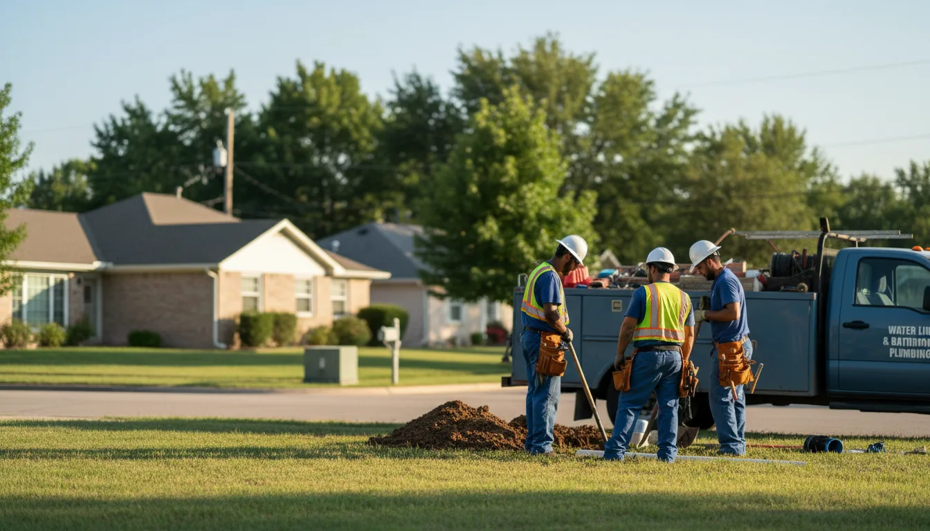 Residential water line and bathroom plumbing service in Versailles, KY